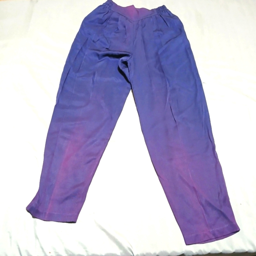 Vintage Women 8 Medium High Waisted Rise Ombre Gradient Pants Whimsigoth Purple